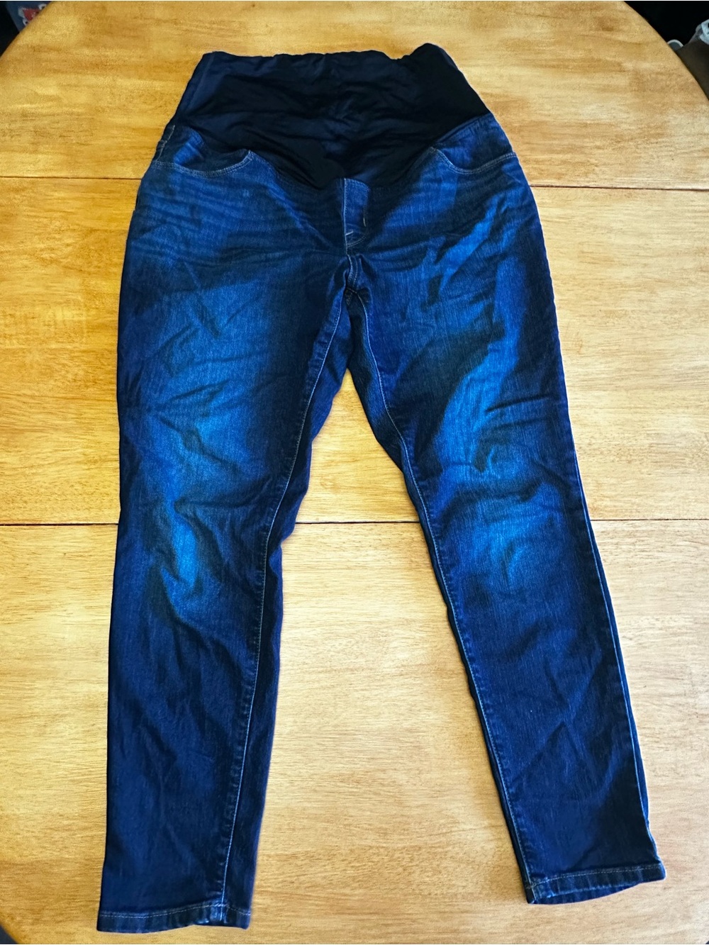 Maternity Dark Blue Stretch Jeans with Overband